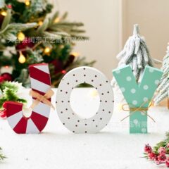 クロスボーダー新しい木製クリスマスツリー水玉模様のJOYオーナメント装飾ガーランド雰囲気デスクトップテーブルJOY装飾