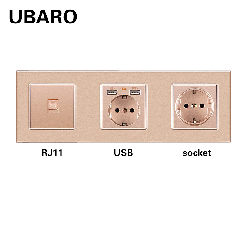 258 전화-USB 소켓-골드