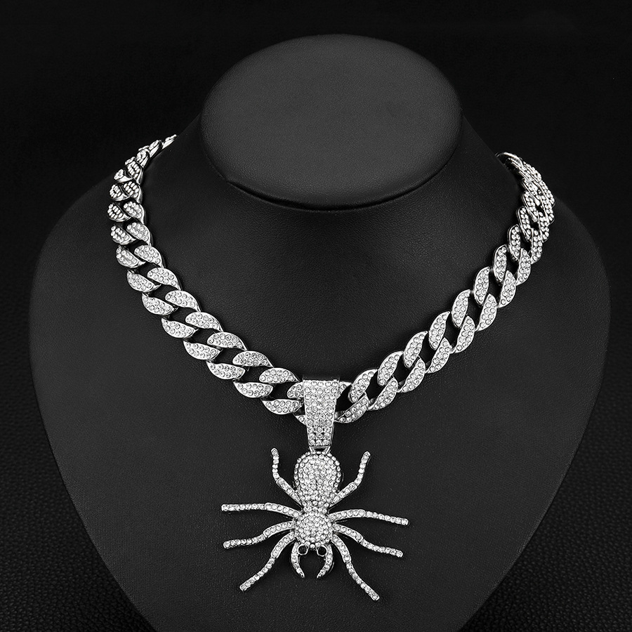 Daily Occasion IG Style Hip-Hop Spider Alloy Inlay Rhinestones Unisex Pendant Necklace Necklace Pendant Men Pendant Necklaces