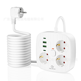 3-position 2USB2TYPEC1 switch European-style plug-in European-gauge round hole socket patch board