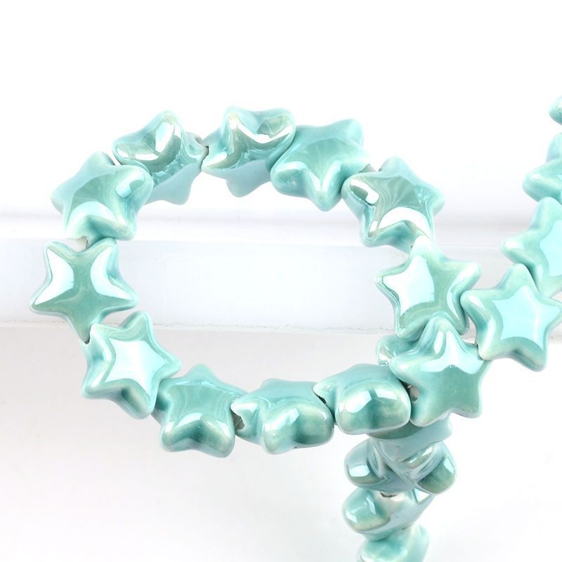 25g Weight Beads Jewelry Making Type DIY Jewelry Accessories Classification 10 PCS/Package Quantity ceramics Material Pentagram Pattern Plating Design Simple Style Style 10 PCS/Package Ceramics Pentagram DIY Jewelry Accessories Beads 15