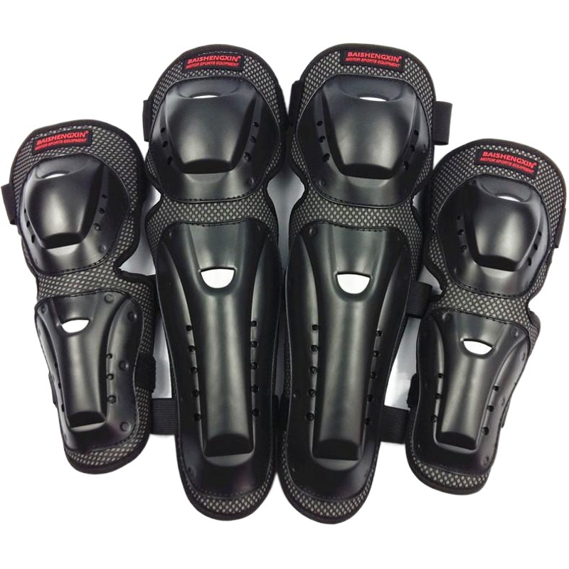 Equipo de Protección para Motocicleta Baishengxin SX032, Juego de Cuatro Piezas de Rodilleras y Coderas Anti-caídas para Motocross y Bicicletas de Montaña