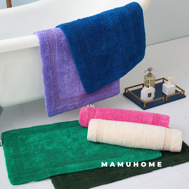 Bath Mat Export Hotel-Grade All-Cotton Cut Pile Floor Mat, High-End Bathroom Absorbent Fluffy Soft Foot Mat Towel Carpet