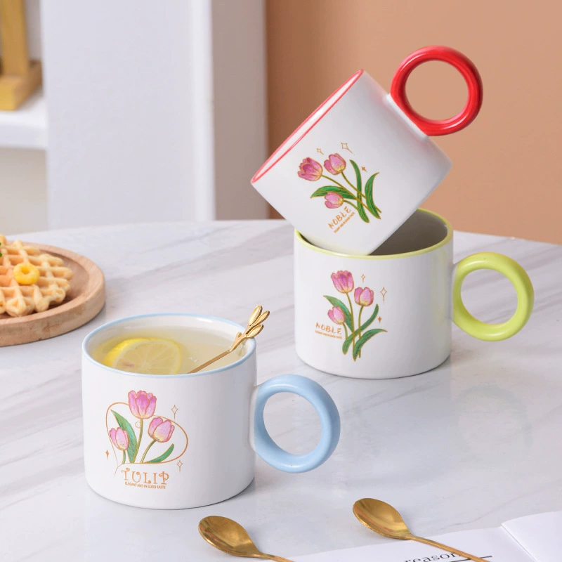 Ceramic tea cup, gift box, set, towel, Birthday gift
