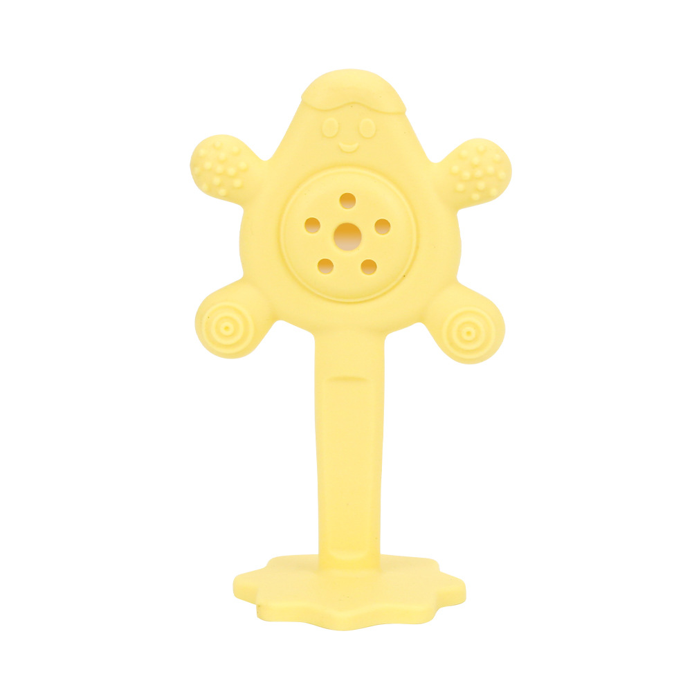 Avocado rattle teether-yellow