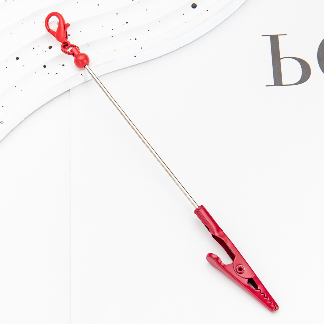 DIY beaded llavero clip creativo al por mayor estudiantes DIY beaded tarjeta de visita clip de banda metálica clip de notas de pesca