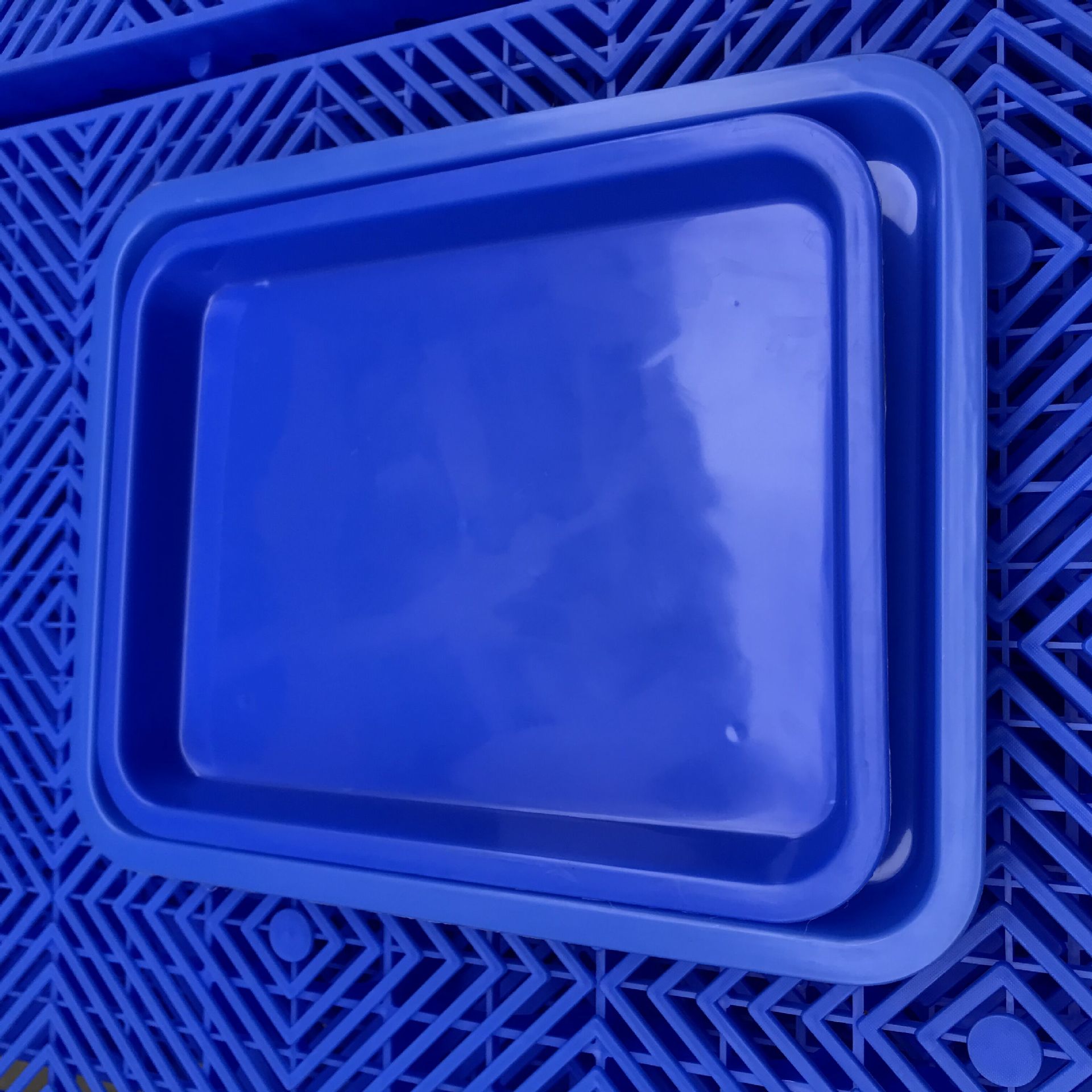 pp塑料托盘 零件收纳方盘 345*260*35加厚塑料浅盘 可套叠塑胶盘