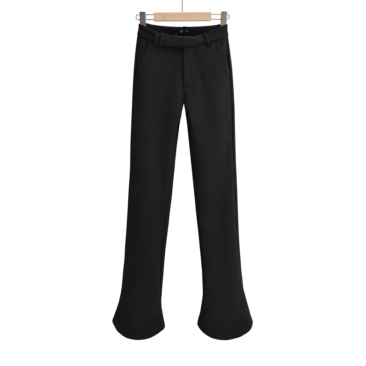 Long Leg Refined Fleece Horseshoe Pants Women's Internet Celebrant Autumn and Winter New Flare Pants High Waist Elastic Suit Micro-Lam Pants