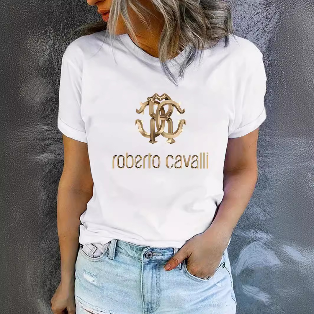 欧美夏季女装图案印花圆领短袖T恤休闲时尚T恤外贸爆款