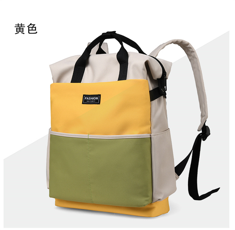 Fashionable color-blocking backpack for moms, 2025 new large-capacity backpack for taking kids out, maternity bag and baby bag undefined