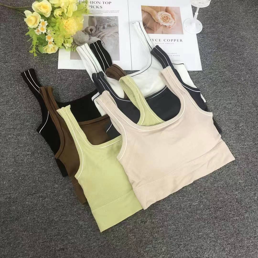 Nueva taza fija sin costuras transpirable sin anillo de acero ropa interior chaleco de cintura sexy ropa interior sostén base