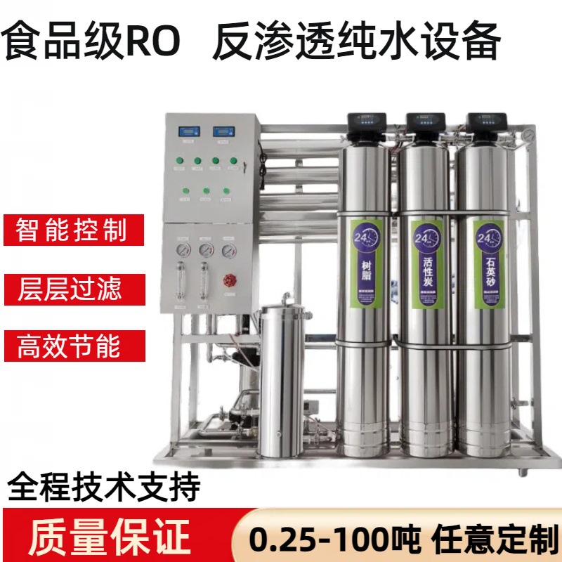 不锈钢1吨反渗透纯水处理设备RO膜商用净水器工业去离子纯水设备