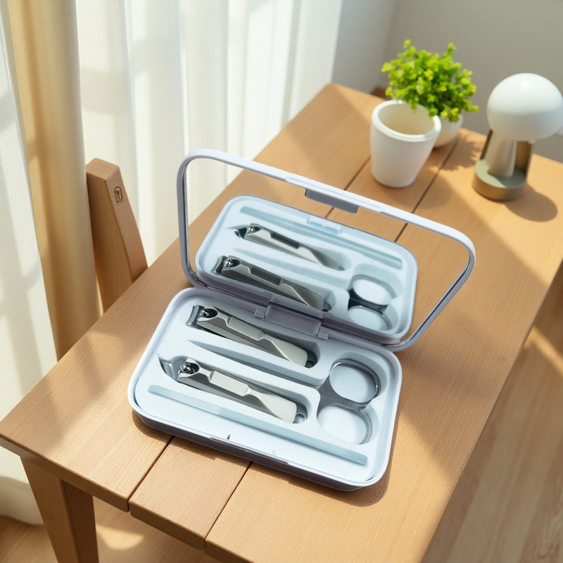 Magnetic nail art storage design nail clippers four-piece box a dead skin scissors nail clippers full set of nursing tools