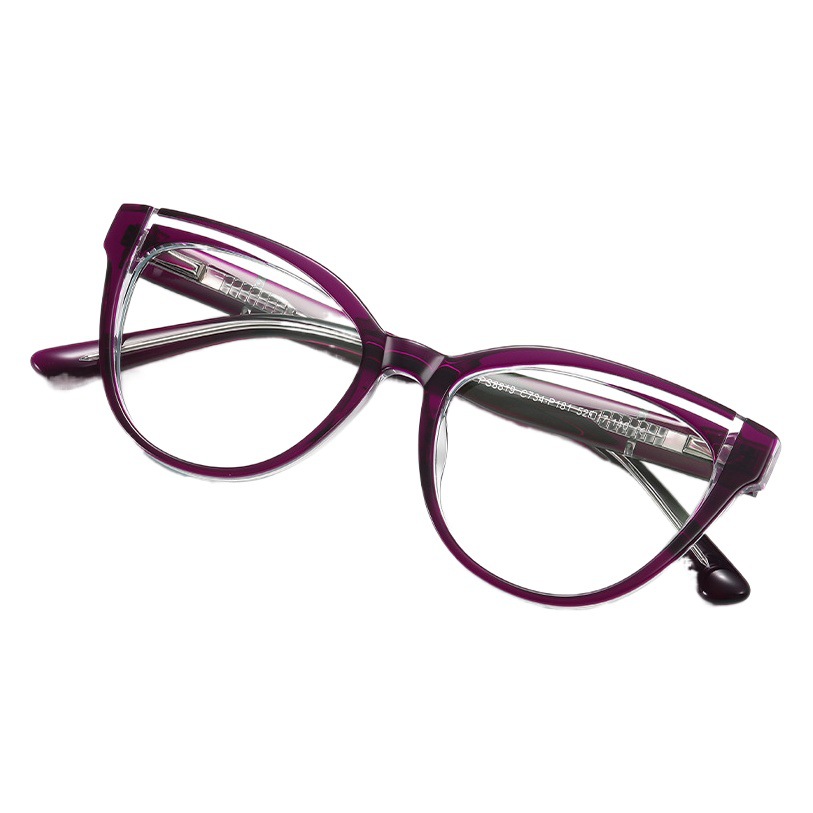 Fábrica nueva placa gafas de moda ojo de gato tallado gafas marco femenino PS8819 moda Primavera pierna anti-Luz Azul gafas