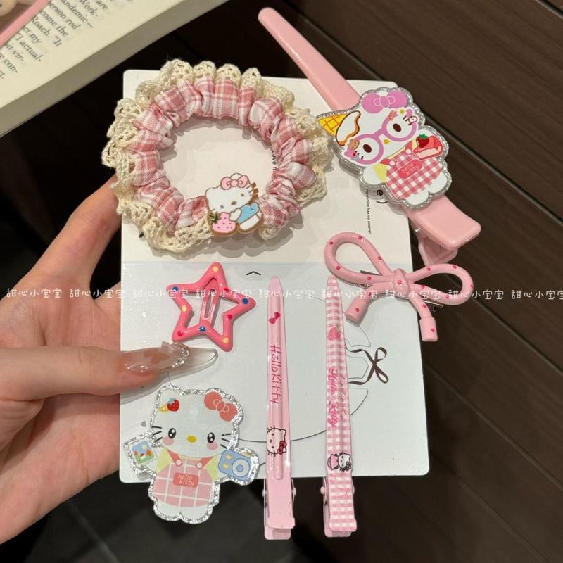 可爱围裙眼镜卡通猫学生夹鸭嘴夹化妆夹少女发卡甜美少女发夹发饰|undefined