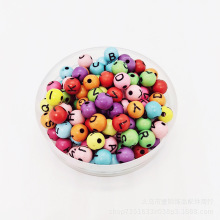 亚克力珠8mm圆形字母珠子 儿童diy饰品配件手工串珠材料厂家直销