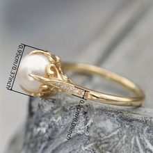 Y 40044 Pearl gold plated ring ����ƽ��ָ�羳����ͨ��