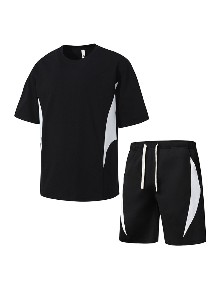 Source fabricante uniforme del equipo pantalones cortos de manga corta retro americano delgados de verano para hombre traje deportivo de moda casual suelto