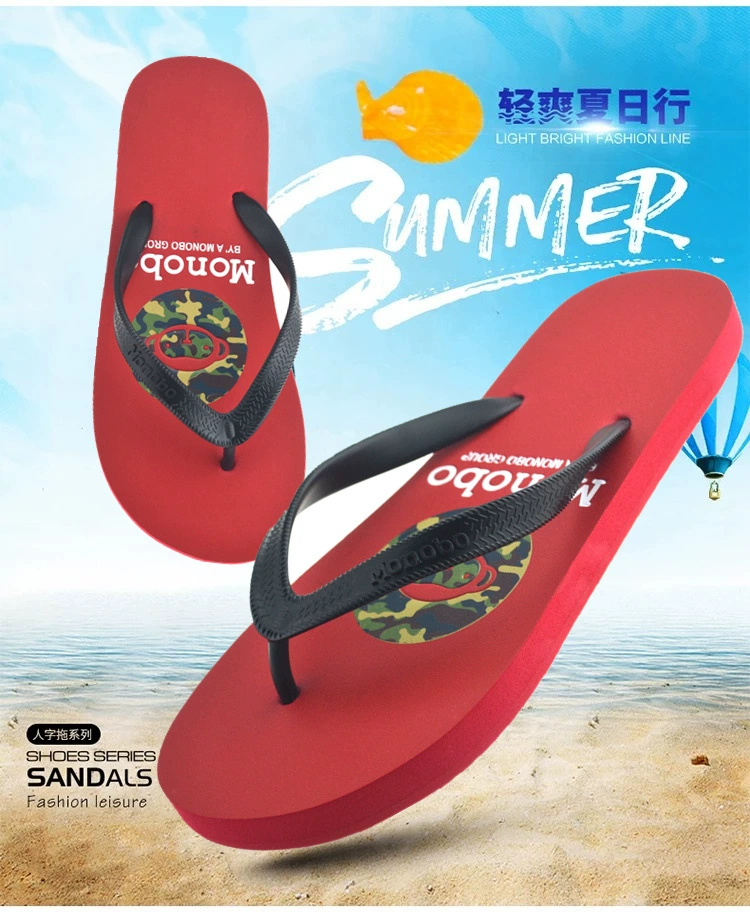 Новые мужские камуфляжные Нескользящие износостойкие пляжные шлепанцы Monobo Monkey, Простые сандалии для отдыха