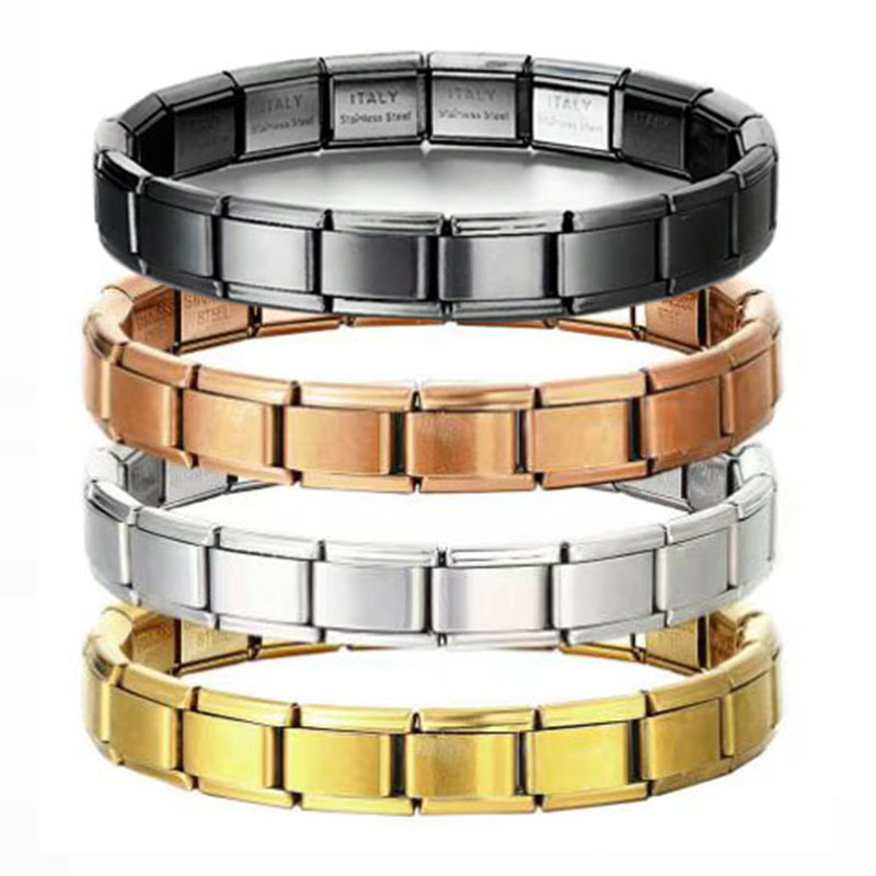 Italian Module Bracelet Stainless Steel Elastic Bracelet Spliced Square Bracelet Italian Charm Brac Italian Module Bracelet Stainless Steel Elastic Bracelet Spliced Square Bracelet Italian Charm Brac