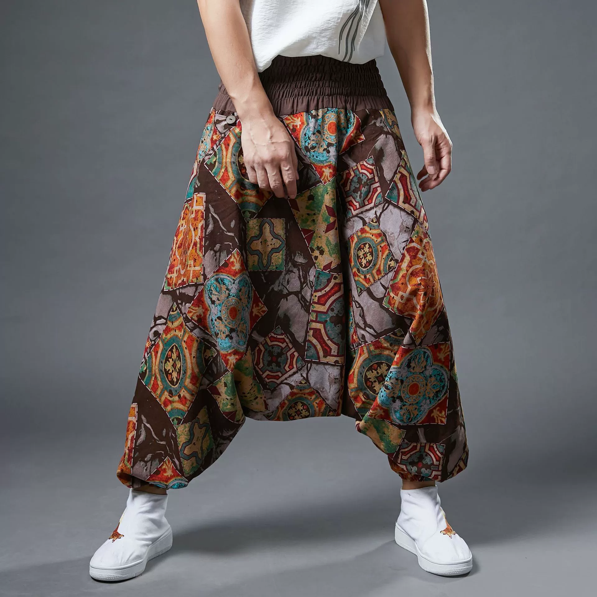 麻凡布衣 Весна винтажные брюки для отдыха, фонарик, oversize