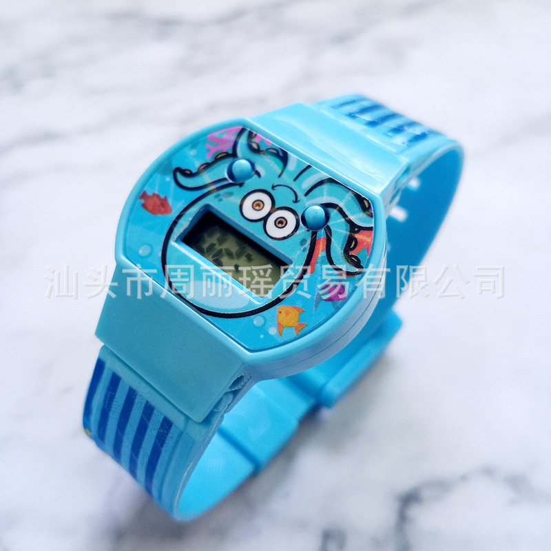 Children's Cartoon Electronic Watch Octopus Smiley Shark Watch Kindergarten Student Toy Gift Foreign Trade Wholesale