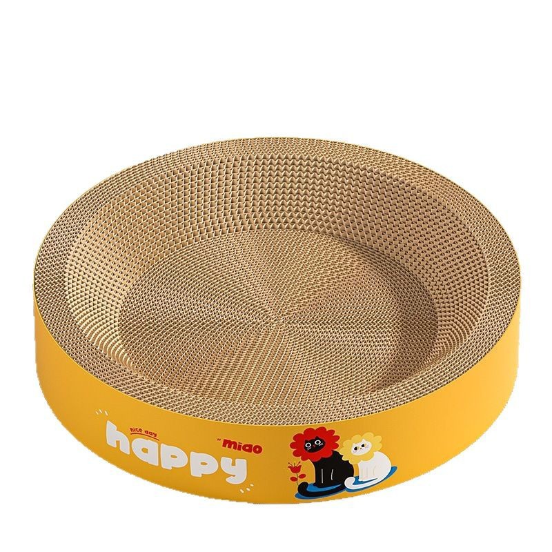Junta redonda de agarre de gato, nido de gato integral, resistente al desgaste, resistente a los rasguños, no se puede desgarrar, papel ondulado para mascotas extra grande, lavabo de garras de gato no se puede desgarrar
