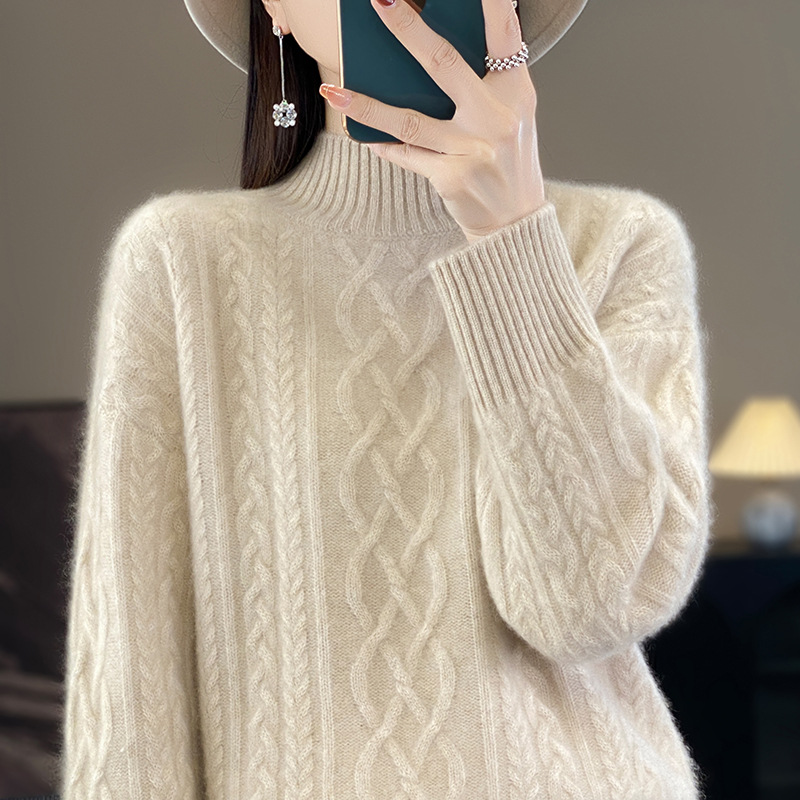Retro woolen knitted sweater