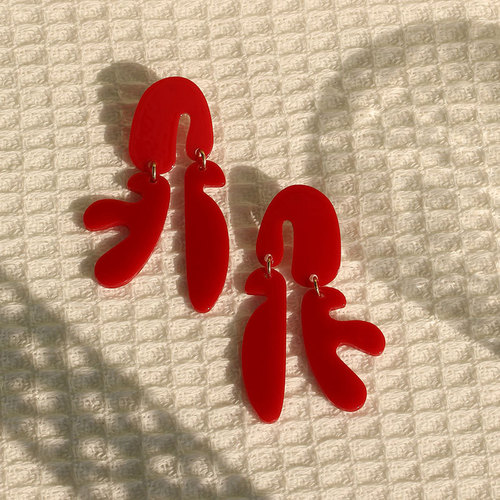 Gute Cross-border New Creative Matte Acrylic Earrings Unusual Indie Design Earrings Wholesale for Women