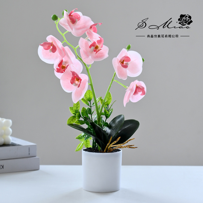 Flores falsas impresión 3D película de orquídea mariposa sensación pequeña simulación de bonsai decoración interior creativa decoración simulación de maceta