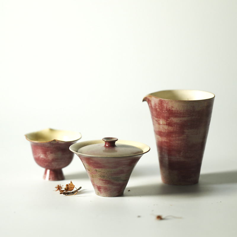 -Ji Feng Tea Things Jingdezhen Handmade Chestnut Orange Flower Mouth Purple Mouth Fairness Cup Uniform Cup Tea Set Ceramic Tea Set