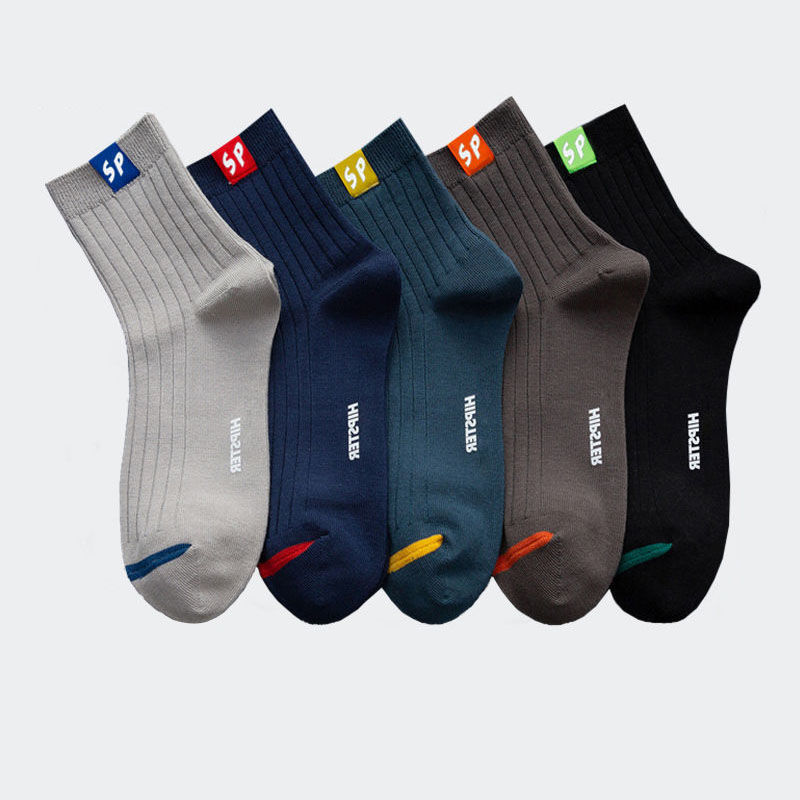 Zhuji Socks Men's Socks Summer Thin Mid-Tube Socks Sweat-Absorbent Breathable Business Popular Easiest for Match Casual Stockings