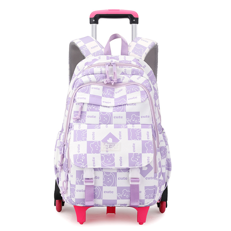 Pescado natural nuevo carro de escalada mochila Escuela Secundaria chica de gran capacidad extraíble escuela niños Escuela Primaria estudiante 3-6