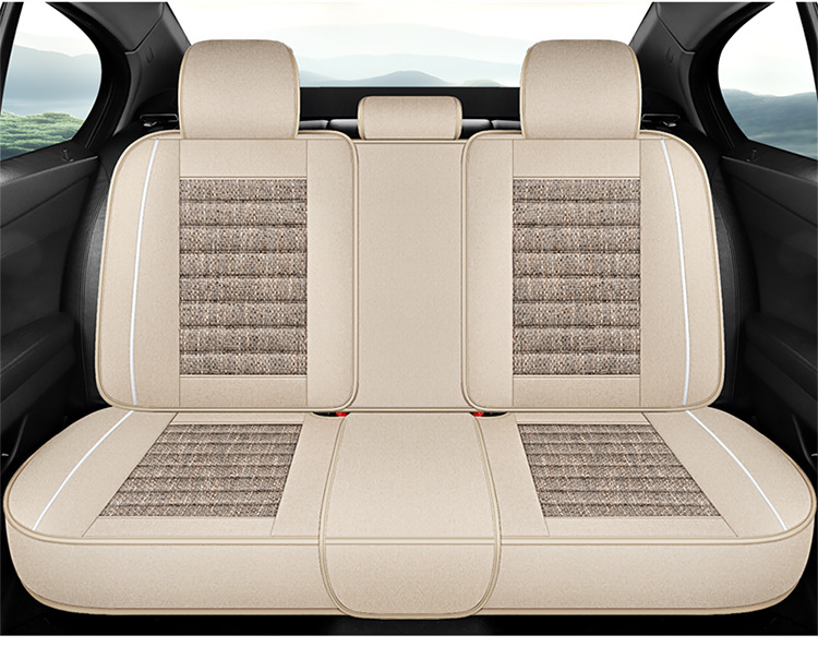 Car Seat Covers for All Seasons, Fully Enclosed, Made of Coarse Linen Fabric, Breathable Summer Seat Covers, Wholesale for Export