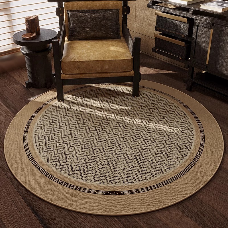 Alfombra redonda sala de estar dormitorio nuevo mesilla de cama sofá manta giratoria estudio retro lujo ligero cojín de alta calidad