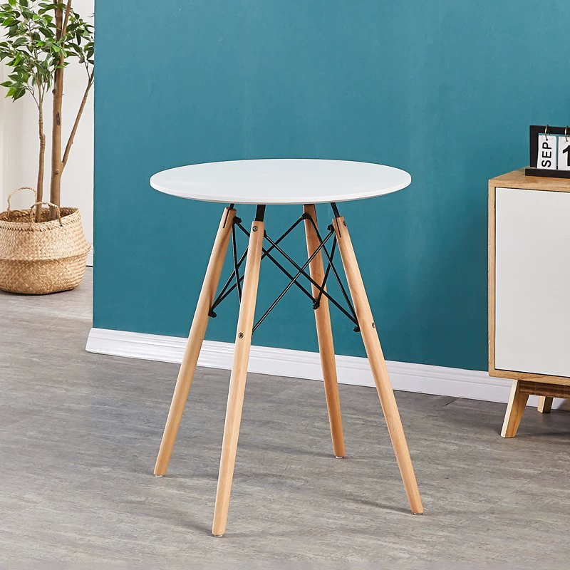 Современный минималистичный белый стол Eames, скандинавский стиль, небольшой круглый стол для встреч, комплект для приема гостей, стол и стулья для обеденной зоны.