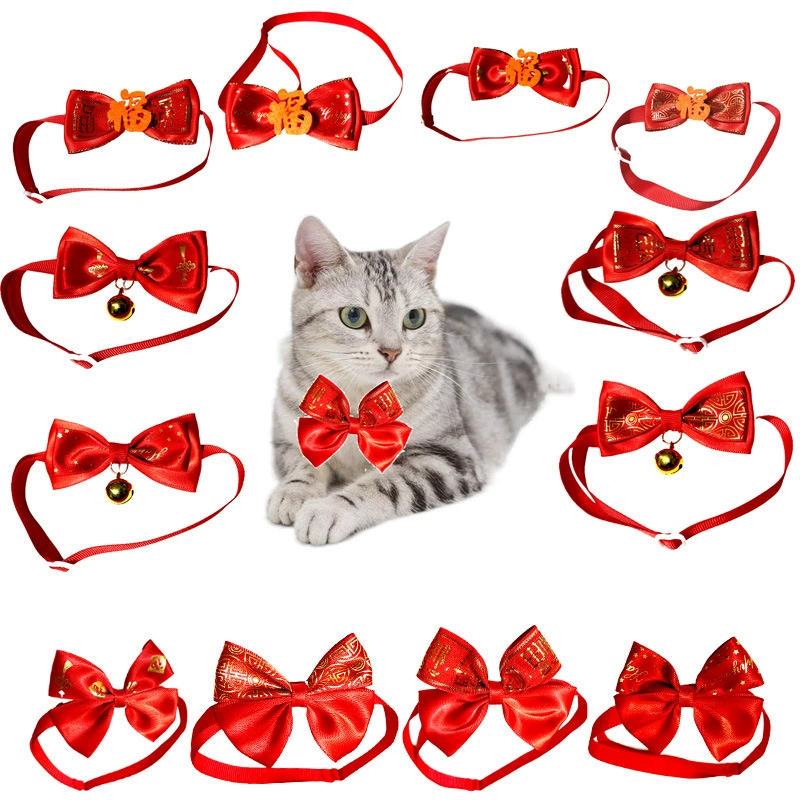 Домашнее животное Новогодний костюм Молодая взрослая собака Кошка Собака Галстук-бабочка Праздничный праздник Товары для домашних животных Фабрика Pet Happy