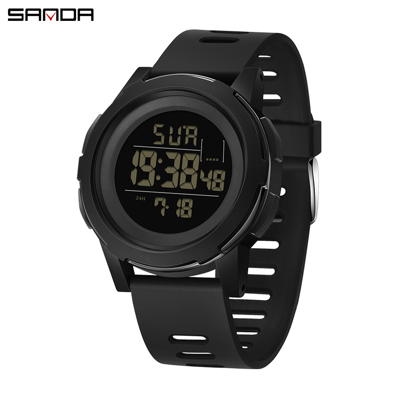 Sanda2188 reloj electrónico de pantalla única tendencia de moda coreana luz nocturna despertador impermeable reloj electrónico 2188