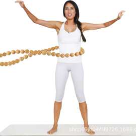 跨境新款木质呼啦圈瑜伽锻炼划拉圈加重健身呼啦圈配重锻炼