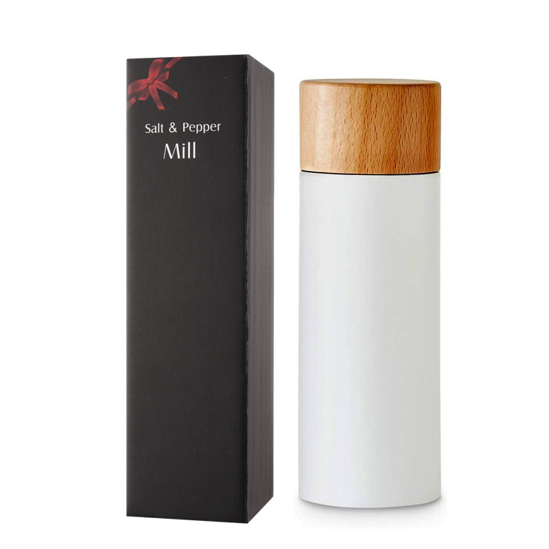 Molinillo de pimienta de 6 pulgadas ajuste inferior pimienta molienda cilíndrico molino de pimienta manual pimienta negra molinillo de sal de mar