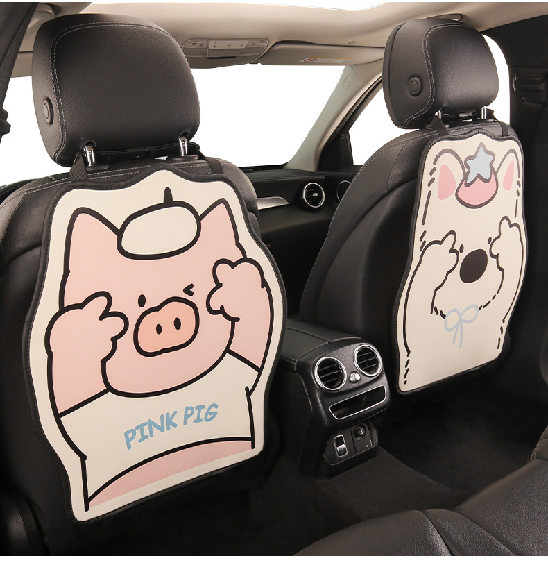 Cute Cartoon Seat Back Kick Pad Car Seat Back Anti-Dirty Pad