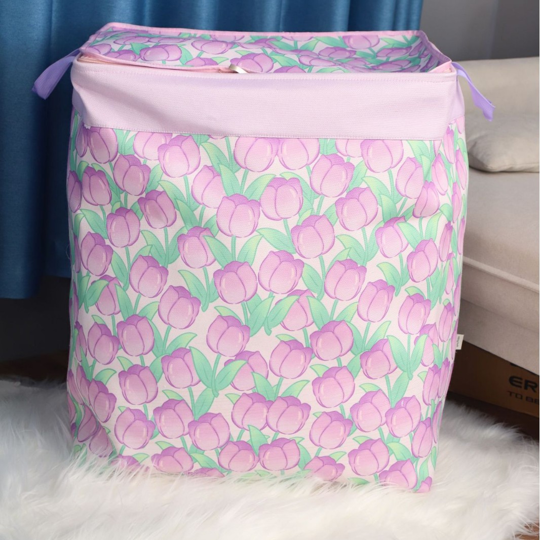 ✅ (In-Stock Fast Delivery) Household Zipper Storage Box with Steel Ring and Lid, Storage Bag, Organizing Box, Foldable Storage for Moving