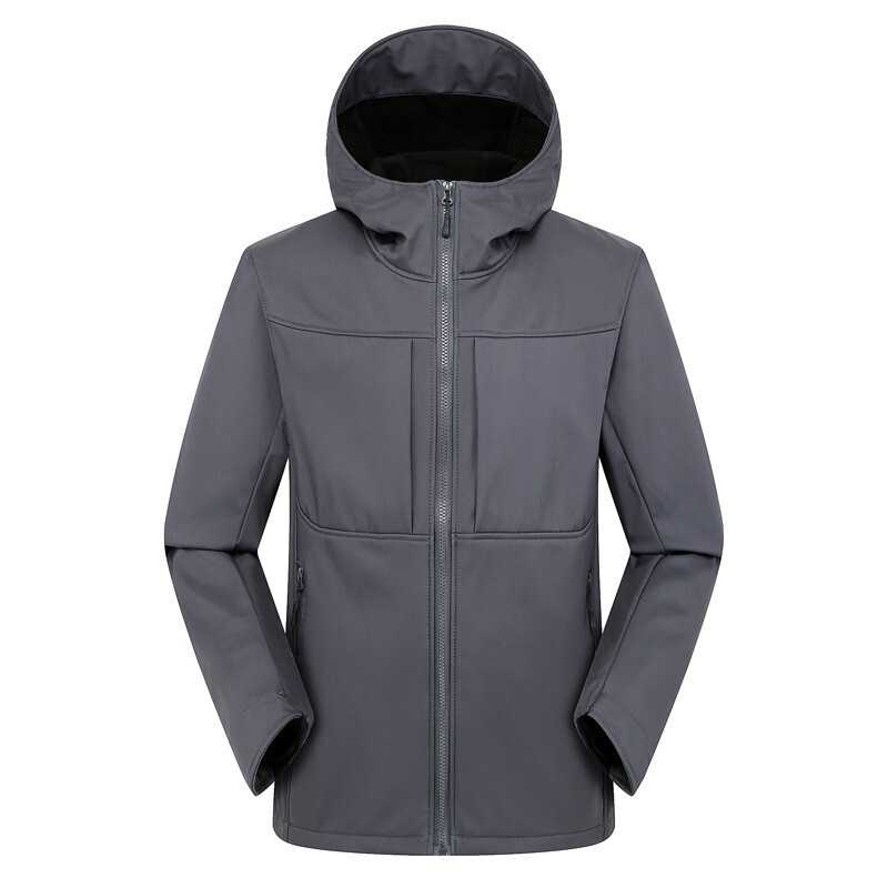 Manufacturers can set outdoor waterproof windproof thermal single layer tactical soft shell jacket fleece jacket overalls printing