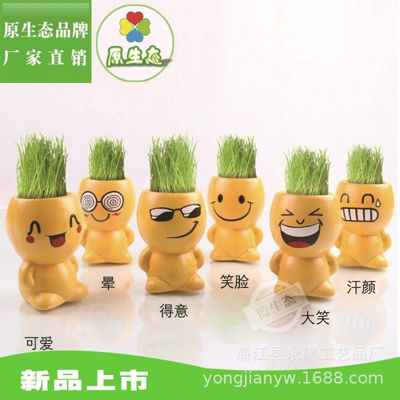 Оригинальная Экология длинная кукла с головой Травы Посадка травы керамические украшения кукла с принтом логотипа мясистый цветок