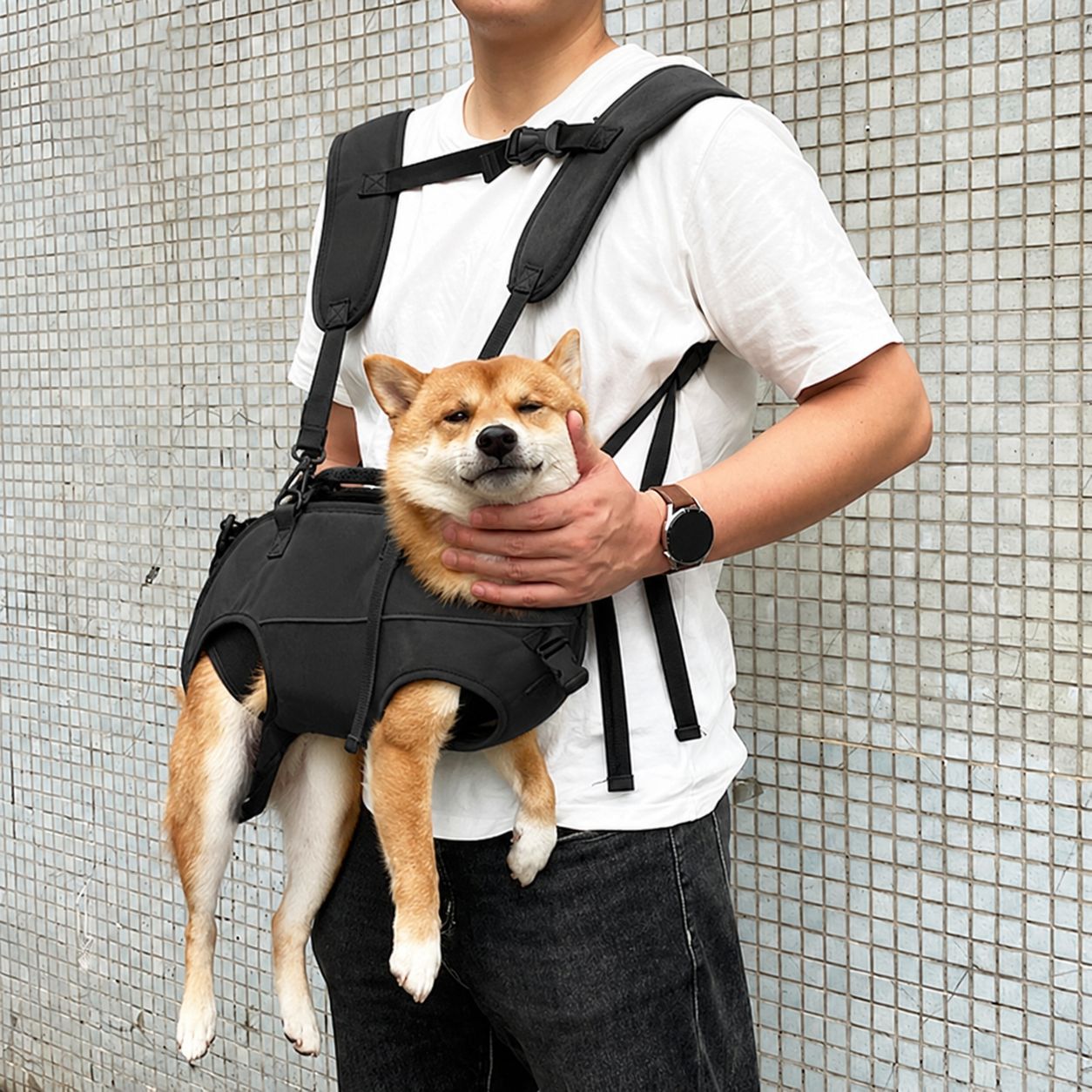 Dual-Mode Wearable Pet Backpack for Outdoor Use, Hiking, Chest and Back Dual-Use, Portable Pet Backpack for Cycling, Wholesale