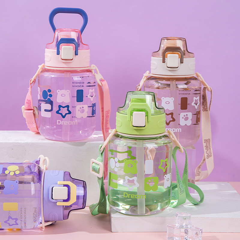 Yitong nueva taza de agua deportiva de gran capacidad taza de plástico de verano estudiantes de oficina adultos hervidor de agua portátil de paja