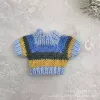 Синий с радужными полосками
