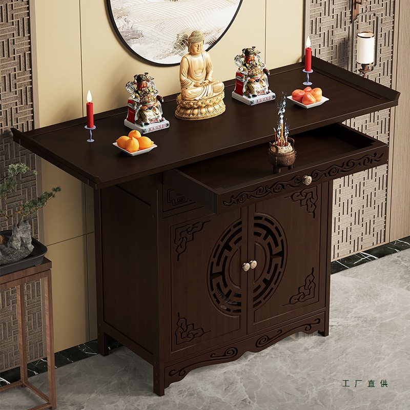 New Chinese-Style Buddhist Cabinet, Standing Cabinet, God of Wealth, Guanyin, Guan Gong Worship Table, Simple Offering Table, Shrine, Incense Case, Household Altar Cabinet