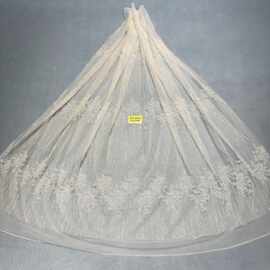 现货洒金花型款花型148#LC3299婚纱礼服面料 网纱 喷金花型面料