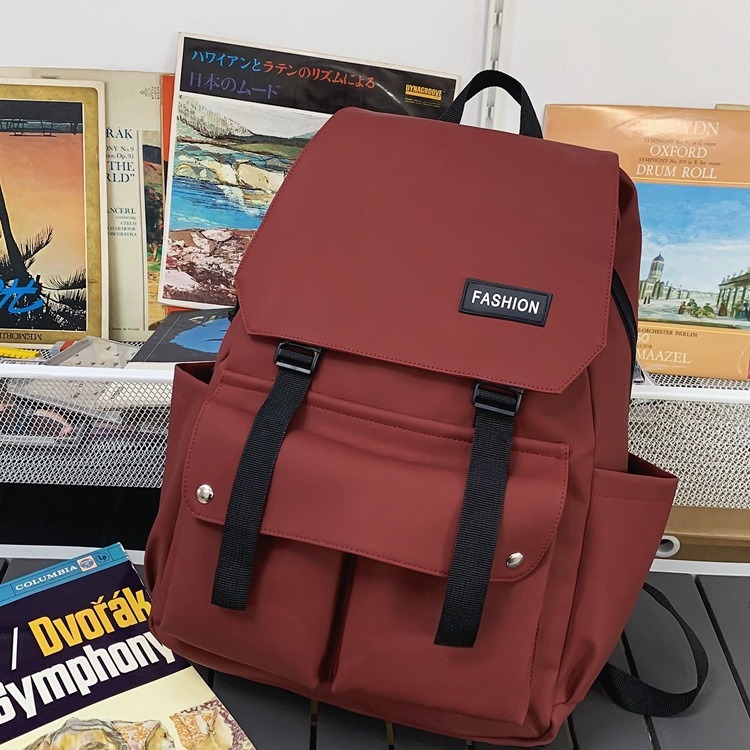 Backpack, workwear, solid color, large capacity backpack, leisure travel, fashionable and minimalist student backpack_voghion.com